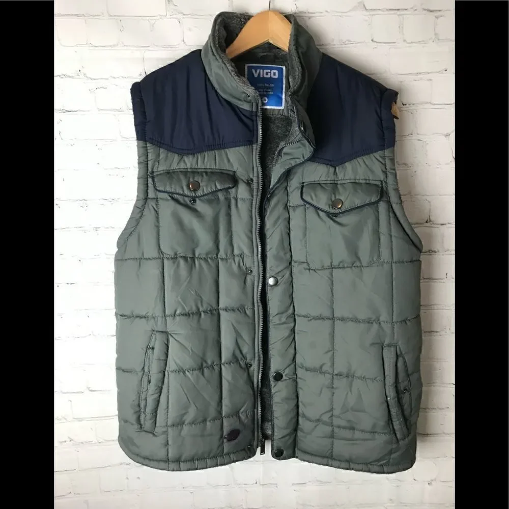 Vigo Blue Gray Vest 100% Nylon XL